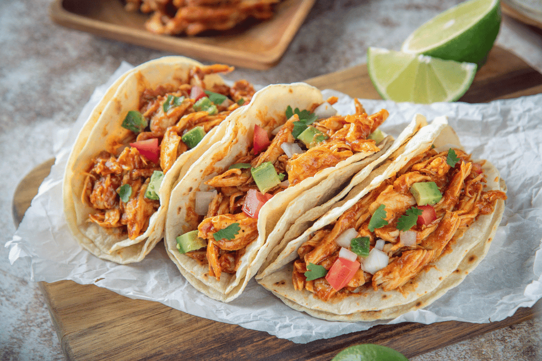 Cheesy Curry Chicken Tacos