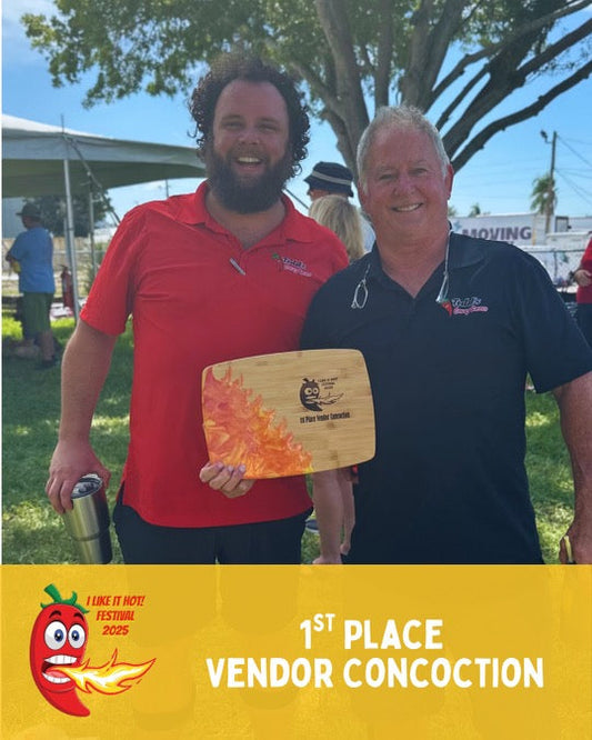 Todd Pierson and Elliott Ramsdell hold 1st Place Todd's Curry Sauce