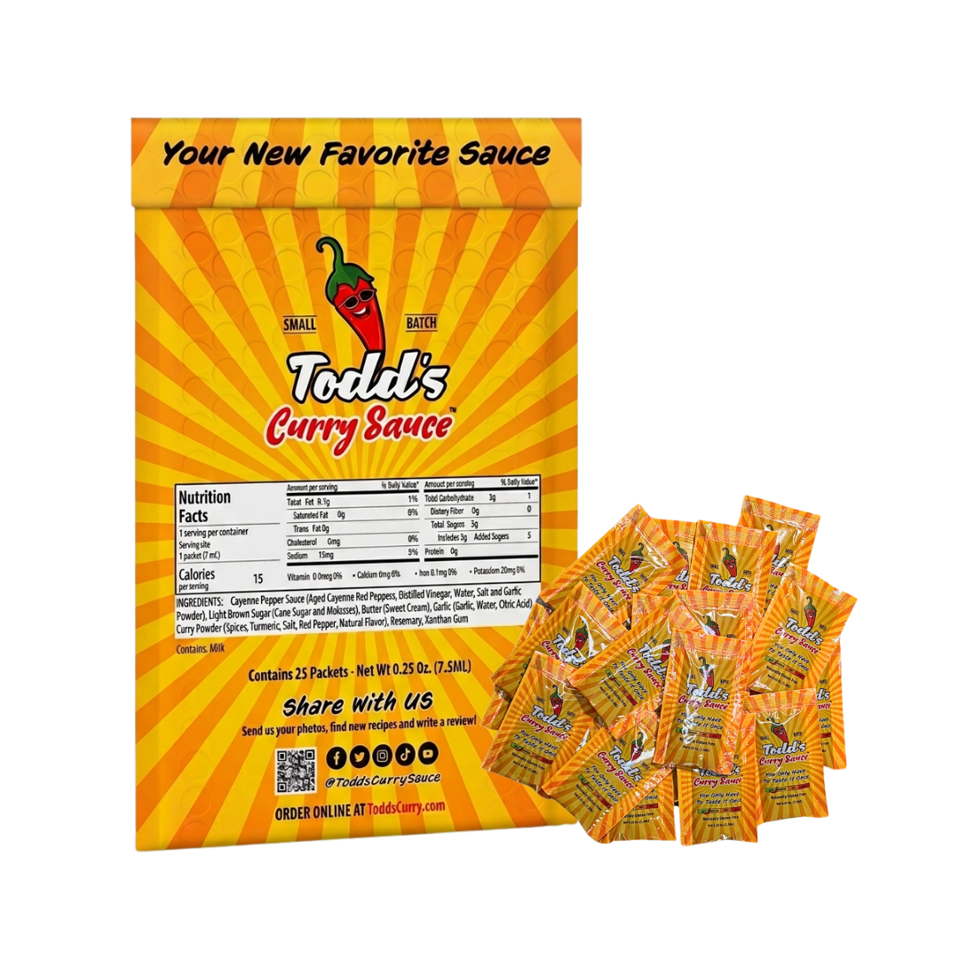 Todd's Curry Sauce ¼ oz Packets – 25 Pack